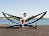 anymaka Set Up in 3 Seconds Adjustable Portable Aluminum Alloy Hammock Stand for Outside with Chair V1168-HM-BHSHSO-FG