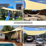 3m x 3m Waterproof UV Protective Sun Sail for Garden Terrace Pool and Camping, Light Orange V1188-MS-325-0996