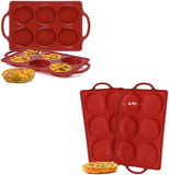 Silicone Muffin Top Pan & Metal Frame Round Egg Baking Pan V1258-DP02-C-28