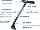 3-in-1 Snow and Ice Scraper for Car Windows - Extendable Snow Remover - 360&deg Rotating Snow V1188-ZXY-117-0041