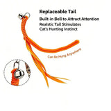 Interactive Door Clip Cat Toy with Bouncy Spring and Replaceable Teaser Tail Self-Play Entertainer V1341-ZY-JW7XP3JB-ORANGE