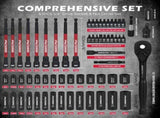 SWANLAKE 74Pcs Magnetic Nut Driver Set Impact Drill Socket Adapter Power Bit V465-66169