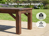 Gardeon Garden Benches Garden Seating Backless Timber Seat 150cm Brown ODF-BENCH-150-CC