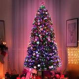 Jingle Jollys 2.1m Christmas Tree Optic Fibre LED Xmas tree Multi Colour XM-TR-LED-7F-GR