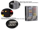 12V 12 Way Marine Fuse Block Panel with Ground & Volt Box for Car Automotive Boat V1369-AZ3-W-08944