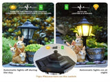 Solar Simulation Rabbit Ornament, charges by day and lights up automatically at night, three rabbits V1232-TZHPD-001