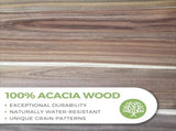 Acacia Wood Cutting Board with Handle, Wooden Chopping Board for Meat, Cheese, Bread & Vegetables, V1258-DP02-C-598