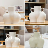 Small White Ceramic Vase For Home Decor With Dried Flower Design PRL-6007722750DBT