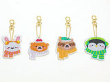 5 PCS Diamond Painting Keychains Kit Animals Diamond Art Ornaments Double Sided Diamond Key Rings V1366-AZ2-W-09664