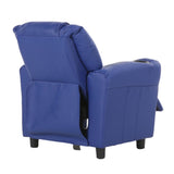 Set of 4 Oliver Kids Recliner Chair Sofa Children Lounge Couch PU Armchair Blue V563-75609-BLUE-4CHAIRS