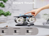 Dual Turbine Desk Fan with Aircraft Design Wireless, Quiet, 3-Speed Touch Control for Home, V1107-CS-SWLZMFS