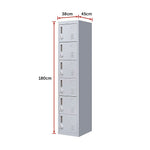 6-Door Locker for Office Gym Shed School Home Storage V63-832701