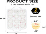 2 Piece Heart Shaped Silicone Muffin Pan with Metal Frame V1237-ZY-818-044