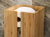 Bamboo Toilet Paper Storage - Narrow Free Standing Toilet Paper Holder Tower Organizer for Bathroom V1370-AZ4-05642