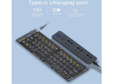 Foldable Keyboard F69 Transparent Bluetooth Keyboard Triple Device Connection V1263-JX-7780
