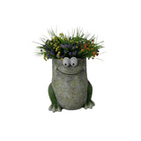 Quirky Frog Planter w Hole Plug 26cm V637-49473FRG
