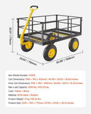 1400 Lbs Steel Garden Cart, Heavy Duty Pullable Garden Yard Cart, 2 in 1 Outdoor Metal Utility V952-ZXHYTCHH1400QIBNMV0