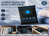 4 Pack Standard Blue Black Flat Opening Silica Gel, Visual Humidity Dehumidifying Packs 200g V1221-XM-LB2031-GM76