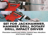 Baumr-AG 1500W Pro-Grade Electric Rotary Jackhammer Hammer Drill, with 2 Bonus Chisels, 3 Drill Bits V219-BAJHTL01A