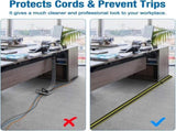 10 ft Floor Cable Cover Protector, Heavy Duty PVC Duct Easy to Unroll, Prevent Trip Hazard for Home V1258-DP02-F-577
