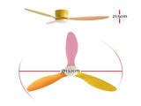 Devanti 52'' Ceiling Fan 3 Blades DC Motor w/Light w/Remote Yellow Pink Orange CF-C-52-70L-YPO