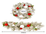 Christabelle 61cm Snowy Elegance Wreath 2.74m Snowy Elegance Garland CMB-SENSE-WG