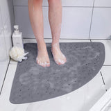 Corner Shower Mats, Bath Mat with Suction Cups and Drain Holes, Quick Dry Anti Slip Bathmat Machine V1366-AZ2-W-12414