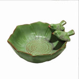 Bird Bath Bird Feeder Bird Bowl Ceramic Water Bath Bird Bath Feeding Station Garden Decoration V1366-AZ2-W-18598