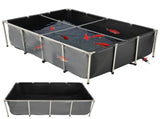 Canvas Fish Pond, 1781.3L Above Ground Fish Pond, PVC Koi Tank with Clear Viewing Panel, Rectangular V952-DSYCHSDTMC21LEAON002V0
