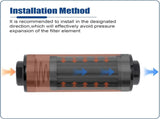 Inline Filter 10 Micron with 6AN 8AN 10AN Adapter,50MM Universal Bracket Clamp,10 Micron Inline V1258-DP02-C-2769