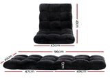 Artiss 4X Lounge Sofa Bed Flannel Fabric Black FLOOR-SBL-M193-S-BKX4