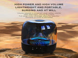 Portable Wireless Speaker with 12D Surround Bass, RGB Water Ripple Ambient Light, wireless 5.3, V1274-0824YX-GREY
