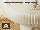 Artiss Paper End Table Honeycomb Coffee Table Foldable Round Bedside Side Table White 40x55cm PAPER-COF-40D-WH