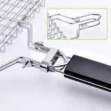 Large Stainless Steel Grill Basket, Folding BBQ Rack with Detachable Handle, 12.6 x 9.45 x 2 In V1188-MS-721-226
