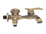 Water Tap 2 Handles 1 Hole Oil Rub Antique Dragon Carved Brass Faucet for Bathroom Sink Countertop V1294-YM0523-3112220035411