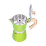 300ML Coffee Pot Moka Maker Coffee Kettle for Gas Stove Ethanol Stove Electrothermal FurnaceGreen V1294-YM0901-3118210170211