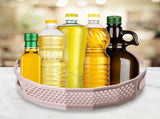 Turntable Vanity Tray for Perfume Candle,Kitchen Sink Countertop Organizer Keep Glass, Sponge Soap V1192-AZ-W-9731
