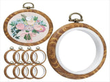 10Pcs Round Embroidery Hoops, 3 Inch Imitated Wood Display Frame Kits, for DIY Art Craft Sewing and V1192-AZ-W-28844