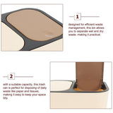 Large Capacity Classified Trash Can PP Khaki for Home V1366-AZ2-W-23743