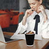 500x Triple Wall Coffee Cups Disposable Takeaway BPA Free Paper Bulk in Black V563-PA1216-25-20QTY-1BOX
