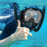 Black Full Face Snorkel Mask Swimming Breath Dry Diving Goggle Scuba Glass Anti-Fog AU S V201-W12783350