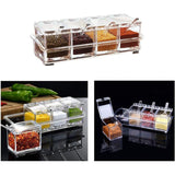 4 Pieces Kitchen Transparent Acrylic Box Four inch one Spice Jars with Spoons and V1237-ZY-528-097
