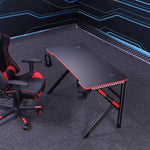 Gaming Desk Desktop PC Computer Desks Desktop Racing Table Office Laptop Home K-Shaped Legs Black V255-D2105-140CM