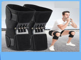 1 Pair Black Adjustable Knee Brace Support with Spring Booster Patella Stabilizer for Squats, V888-ELOSUNG21080