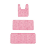 Bathroom Rugs Sets 3 Piece, Absorbent Non-Slip Bath Mat, Super Soft U-Shaped Toilet Rug, Bathroom V1369-AZ3-W-09639