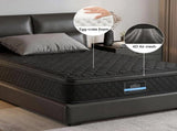 Giselle Bedding King Single Mattress 34cm Euro Top with 5-Zone Pocket Spring Support Black MATTRESS-E-MUSE-34-KS