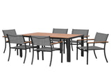 Gardeon 7PCS Outdoor Dining Set Table and Chairs Patio Garden Furniture Bistro Set FF-DINING-7PLW-BK-ABC