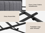 Artiss Bed Frame King Single LED Metal Trundle Daybed with Charging Station TURN MBED-D-TURN-KS-BK-ABC