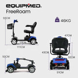 EQUIPMED Mobility Scooter Electric Motorised 4 Wheel Power Portable Folding V219-AGCMSCEMQA2BL