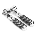 Pair of Motorcycle Foot Pegs Clamp Footrest Mount for 1in Engine Crash Bar Guard Argent V1369-AZ3-W-15568
